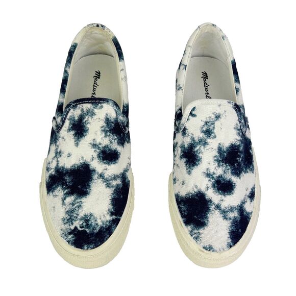 Madewell Sidewalk Slip On Sneakers Tie Dyed Recycled Canvas Tennis Shoes Comfy 7 - Picture 2 of 10